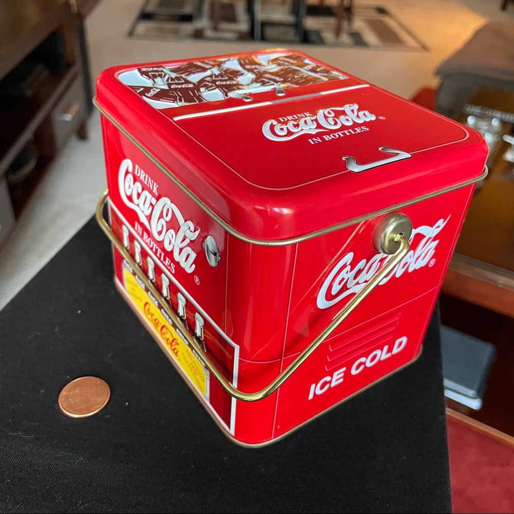 Coca Cola red Tin box Vintage Collectible